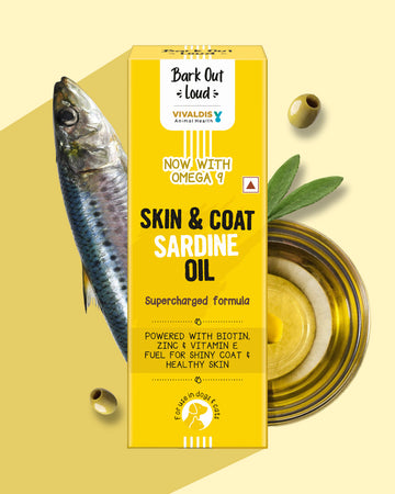 Skin & Coat Sardine Oil, Powered with Biotin, Zinc & Vitamin E for Dog & Cats Shiny Coat & Healthy Skin  (200 ml)